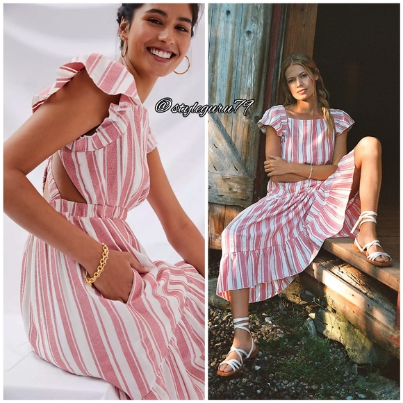 NWT, Anthropologie, Maeve Striped Maxi Dress - Picture 4 of 5